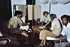 1975 Bangladesh. R Sypel and health officials plan activities