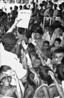 1975 Bangladesh. Distributing smallpox reward information leaflets